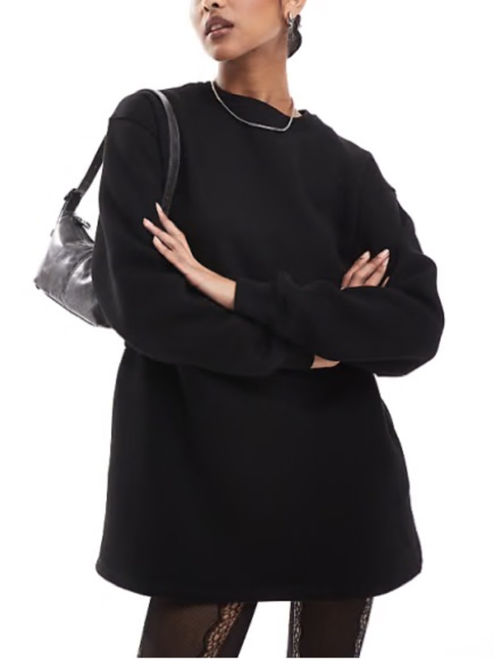 ASOS Black Sweatshirt Dress